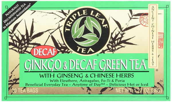 Triple Leaf Tea Ginkgo & Decaf Green Tea 20 Tea Bag
