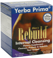 Yerba Prima Men's Rebuild Internal Cleansing System Box, 60 Capsules