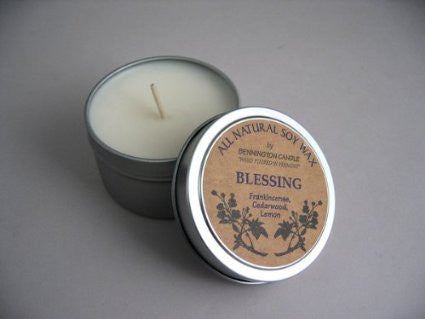 All Natural Soy Wax by Bennington Candle Travel Tin Size