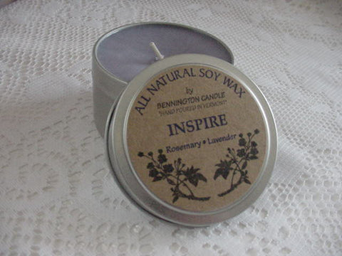 All Natural Soy Wax by Bennington Candle Travel Tin Size