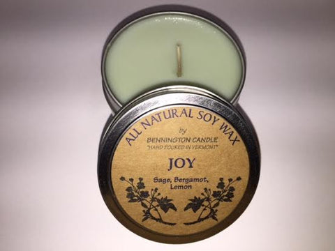 All Natural Soy Wax by Bennington Candle Travel Tin Size