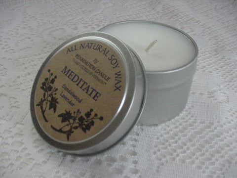 All Natural Soy Wax by Bennington Candle Travel Tin Size