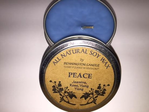 All Natural Soy Wax by Bennington Candle Travel Tin Size